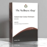 The Wellness Shop Instant Brown Hair Color Shampoo + Conditioner (75ml) – Quick & Easy Gray Coverage – 3-in-1 Natural Hair Dye for Men & Women – No Ammonia – Soft, Shiny Hair in 20 Minutes
