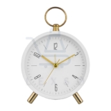 LEXSO Vintage Twin Bell Table Alarm Clock with Night LED Light Heavy Slippers Extra Loud Alarm Ideal for Student and Kids Bedroom Twin Bell Alarm Clock Table Top Clock Night (Classic White)