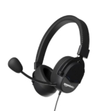 amazon basics USB Gaming Wired On-Ear Headphones with Detachable Mic, with Blue LED, Windows Software, Simulated 7.1 Surround Sound, 2.4 Meter Braided Cable Flexible Padded Ear Cushions(Black)