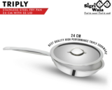 Sigri-wala Cook Healthy Triply Fry Pan 24 cm diameter with Lid 1.8 L capacity(Triply, Induction Bottom)