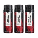 Wild Stone Ultra Sensual Deodorants for Men, Long Lasting Intense Fragrance, Pack of 3 (150ml each),Spray