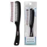 Vega Detangling Comb with 2 Row Teeth for Women & Men | Wide Tooth Anti-Static Hair Comb for Smooth & Frizz-Free Styling | Hair Comb for All Hair Types | (India’s No. 1* Hair Brush Brand) | (1265)