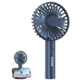 Costar Mini Portable Fan, Brushless Motor Hand Fan With Table Phone Holder Base, 3 Speeds Small Makeup Fan, 1200Mah Usb Rechargeable Electric Fan For Summer And Travel Use By Women And Men (Blue)