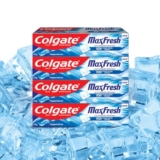 Colgate Maxfresh 600G (150G X 4, Pack Of 4) Breath Freshener Toothpaste, , Peppermint Ice, Blue Gel Paste With Menthol, Cooling Crystals For Bad Breath Control
