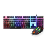 Frontech Kb-0040P Wired Gaming Keyboard And Mouse Combo | Usb Plug & Play | 1200 Dpi Optical Mouse | 105-Key Keyboard | Compatible With Windows Pcs