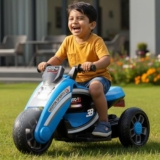 Toyzone Moto Electric Bike (Blue) | 6V Rechargeable Bike with 4.5Ah Battery | LED Lights, MP3 with Music, USB & AUX | Smooth Acceleration | 6M Battery Warranty | Age 2-8 Years, Upto 35 kg