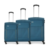 Aristocrat Medium Polyester Titus 4W Soft Shell Spinner 4 Wheels Trolley 58+68+78 (E) Blue,Small, & Large