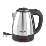 Milton Euroline Go Electro 1.5 Stainless Steel Electric Kettle, 1.5 Litres, Silver, Power Indicator, 1350 Watts, Auto Cut-off, Detachable 360 Degree Connector, Boiler for Water, Instant noodles