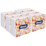 BREEZE BRE004 2 Ply Paper Serviettes Cocktail Napkin Super Soft & More Absorbent Plain Tissue with 50 pulls (Pack of 6/300 Tissues)