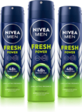 NIVEA Fresh Power Deo Spray, 48h Derma Odour Protection with Citrus, Musk, Spice Deodorant Spray  –  For Men(450 g, Pack of 3)