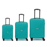 Emblem Gypsy Set Of 3 Hard Case Trolley Bags For Travel (Cabin, Medium & Large) | 360-Degree 8 Wheels, Lock System & Security Zipper | Durable Luggage Trolley & Cabin Trolley Bags(Teal)