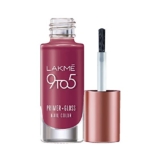Lakmé 9 To 5 Primer + Glossy Finish Nail Colour, Berry Business, 6 Ml