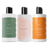 Arata Natural Deep Hydration Combo Therapy For Men & Women With Hydrating Shampoo, Body Wash & Conditioner (300 Ml Each) | All-Natural, Vegan & Cruelty-Free | Intensely Nourished Hair & Non-Toxic Skincare