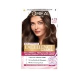 L’Oreal Paris Permanent Hair Colour, Radiant At-Home Hair Colour with up to 100% Grey Coverage, Pro-Keratin, Up to 8 Weeks of Colour, Excellence Crème, 4.25 Aishwarya’S Brown, 72ml+100g