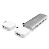 j5create ULTRADRIVE USB C Modular Dock 8 in 1, Magnetic Detachable Kits, HDMI Kit 4K 60Hz Standalone, Dual Display 4K 30Hz, SD microSD Reader, 2 USB A, 100W PD, for MacBook Air Pro, Laptop