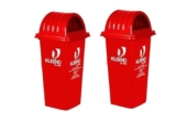Cello Kleeno Dome Lid Plastic Garbage Dustbin Bucket 110 LTR RED & RED Pack of 2