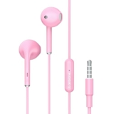 Ambrane Wired Headphones in Ear Earphones with in-Line Mic for Clear Calling, 14Mm Dynamic Drivers for Boostedbass, 3.5Mm Jack, Multi-Functional Controller (Stringz 38 Lite, Pink)