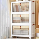 Exvito 3 Pack Multipurpose Stackable Cupboard Drawer For Clothes Storage, Wardrobe Cabinet Organizer For Office, Kitchen, Bathroom, Hallway – Off White