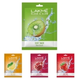 LAKMÉ Blush & Glow Kiwi Sheet Mask, 20 ml, Blush & Glow Strawberry Sheet Mask, 20 ml, Blush & Glow Lemon Sheet Mask, 20 ml & Blush & Glow Pomegranate Sheet Mask, 20 ml