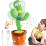 Viblizz Rechargeable Toys Talking Cactus Baby Toys for Kids Dancing Cactus Toys Can Sing Wriggle & Singing Recording Repeat What You Say Funny Education Toys for Home Decor for Kids