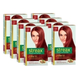 Streax Cream Hair Color For Unisex, 60Ml – 0.6 Flame Red (Pack Of 8)