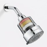 Amazon Basics Filtered Shower Head with 5 Spray Modes | Water Softener | ABS Material | Chrome Finish | 15.3L x 9.6W cm
