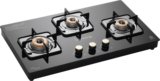 Lifelong HobTop with Toughened Glass Top | High-Efficiency Burners & Anti-Skid Legs Glass Manual Hob(3 Burners)