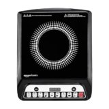 Amazon Basics 1600W Induction Cooktop | 7 Pre-Set Cooking Menus | LED Display | Smart Push Buttons I Energy Efficient, Auto Cut-off, 20A IGBT & 4KV Surge Protection I Black