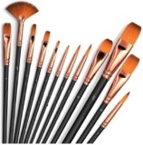 Eclet Set of 12 Professional Artist Paint Brush for Kids, Adults Fabulous for Canvas, Watercolor & Fabric – for Beginners and Professionals – Great for Water, Oil or Acrylic Painting