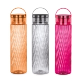 Attro O2 Spring 1000ml Water Bottle with Easy to Carry Handle Leak-proof BPA Free Plastic Material-Set of 3 Assorted