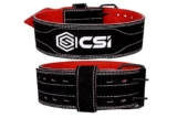 CSI Suede Leather 6MM Powerlifting GymBelt | Heavy Workout Weight Lifting Gym Belt for Men & Women | Adjustable Black Leather Deadlifts Gym Belt (L/XL)