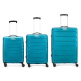 Aristocrat Polypropylene Chroma 3 Pc Set Cabin 55 Cm(Small),66 Cm(Medium),75 Cm(Large) 8 Wheels Spinner Hard Case Wheel Trolley Bags For Travel,Suitcase With Combination Lock & 7 Years Warranty(Blue)
