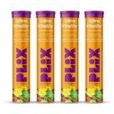 The Plant Fix Plix Ultra Vitality Effervescent, Strength With L-Arginine, Ashwagandha, Safed Musli and Zinc, 15 Effervescent Tablets, Pack of 4 (Orange Burst), 4 count, 15 capsules