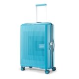 American Tourister Aerostep 8 Wheels 77 Cm Small Cabin 4 Wheel Inline Trolley Bag Hardshell Case Polypropylene 360 Degree Wheeling System Luggage,4 Wheel Inline Trolley Bag for Travel,Teal,Large