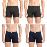 Pepe Jeans Innerwear Cotton Solid Trunk for Men – XL (Pack of 4) Charcoal Melange