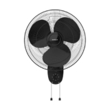 Havells Gatik Pro 400mm Wall Mount Fan|RPM: 1350|Double string for Speed & Oscillation control | Thermal Overloaded Protected Motor | 100% Copper Wire Winding Motor | 2 Year Warranty,230 Volts(Black)