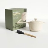 Lifelong Enamel Cast Iron Saucepan with Lid (1.9L, 20cm) | Oven, Gas & InductionŚ Compatible | Slow Cooking, Even Heat Distribution, Non-Toxic, Durable, Naturally Nonstick, No Stains or Scratch(Ivory)
