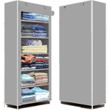 Attache Carbon Steel Collapsible Wardrobe(Finish Color – Grey, Diy(Do-It-Yourself))