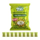 Manna Multigrain Snacks, Pack of 10, Sour Cream & Onion Baked, No Palm Oil, No Maida Millet Bytes Multigrain Shotz