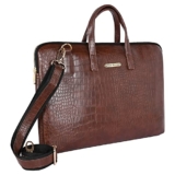 Bagsy Malone Unisex Laptop Bag Macbook Inotebook Itablet Laptop Upto 16 Inch | Handbags With Briefcase Handle & Crossbody Strap, Brown
