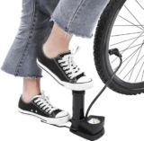 Portable High Pressure Foot Air Pump with Heavy Compressor Cylinder & Pressure Gauge for Bicycle, Car, Motorbike, Football, and Tubeless Tyres | Durable Floor Cycle Pump – Black