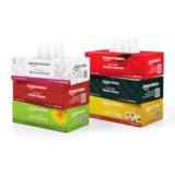 Amazon Basics 2 Ply Facial Tissue Box | 1200 Pulls | 200 Pulls X Pack of 6 | Home | Soft & Highly Absorbent Tissues