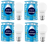 HALONIX 2 in 1 All Rounder 9W,0.5W B22 Led Bulb Cool White & Off White,Pack of 4, Multi Wattage with Adjustable led Light