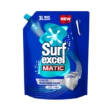Surf Excel Matic Top Load Liquid Detergent 3 L Refill Pouch, Specially designed to remove Tough Dried Stains, 1st time in Washing Machine