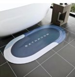 Aadya Alley Rubber Soft Sillicon Super Absorbent Door Mats (40X60) Bath Mat Anti Skid Quick Drying Bathroom & Water Absorbent Carpets Kitchen Entrance Door Mats (1, Oval R), Blue