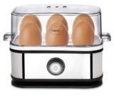 Pigeon By Stovekraft Perfecto Egg Boiler With See Through Lid |350 Watts |Boil Upto 6 Eggs (Hard, Medium, Soft) | Measuring Cup |1 Year Warranty | Automatic Shut Off, Black & Silver
