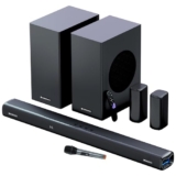 Zebronics Juke Bar 9850 7.2.2 (5.2.4) Channel Soundbar, 725 Watts, Dolby Atmos, Hdmi Earc, Optical, Dual Wireless (Subwoofer + Satellites), Wireless Uhf Microphone, Rgb Led, Powerful Bass