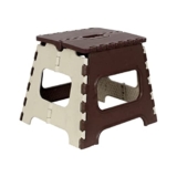 Pulgos” Plastic Non-Slip Folding Stool – Strong, Compact And Stylish, Supports Up To 95 Kg – Ideal For Garden, Bathroom, Bedroom, Perfect For Kids & Adults (Brown)