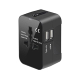 Humble Universal Travel Adapter with Dual USB Charging Ports, International All in One Worldwide Travel Adapter and Wall Charger with Dual USB 2.4A, Works in 150+ Countries, Travel Charger (Black)