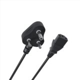 Geonix 1.5 Meter Computer Power Cable Cord for Desktops PC, Printers, Monitors, SMPS Power Cable (Black)